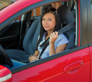 Woman Sitting In Car