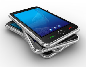 Black mobile smart phone isolated on white. This is a detailed 3
